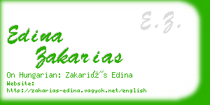 edina zakarias business card